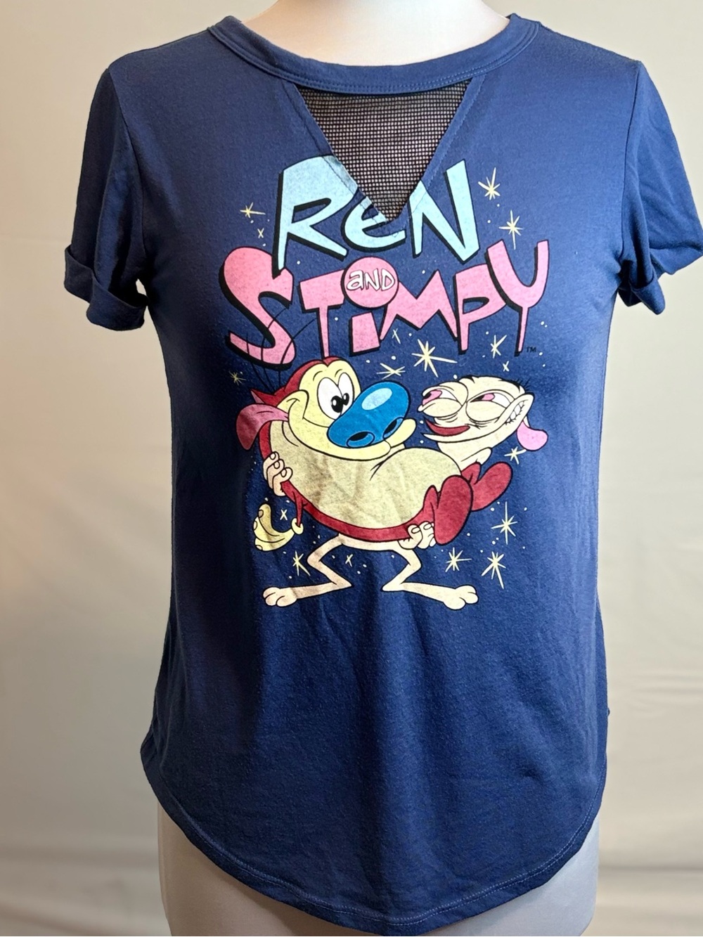 Nickelodeon Navy Blue Graphic Tee with White Logo